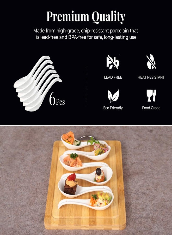 Furmaware asian soup spoons 6 pieces, deep oval hook design ultra-fine porcelain Japanese Spoon for Ramen Pho, cereal, Wonton Dumpling Miso, Noodles and curry dishes. - Image 5